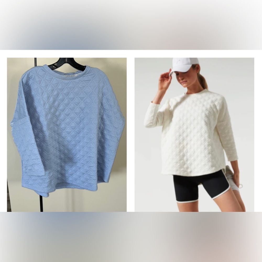 Tuckernuck Blue and White Quilted Sweatshirts